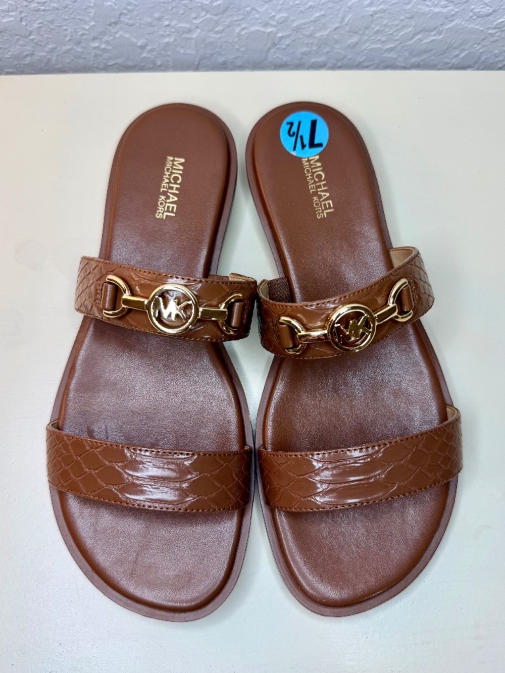 Michael Kors Erin Flat Slide Sandals, Size 7.5